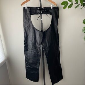 Xelement Leather Biker Motorcycle Riding Chaps Moto Womens Size 12